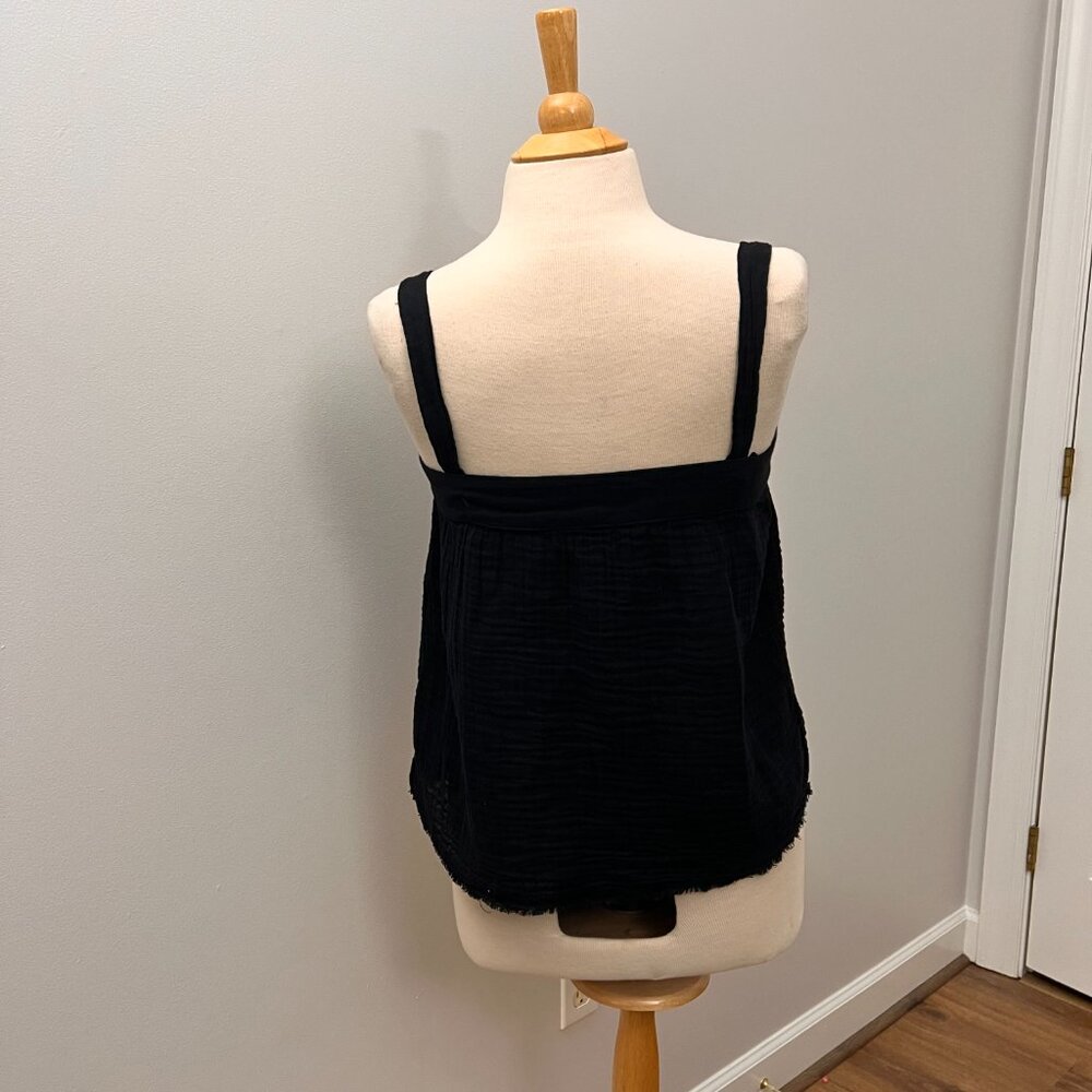 Michael Stars Tamara Crinkle Gazue Tank Top Black Sz XS - Picture 11 of 12